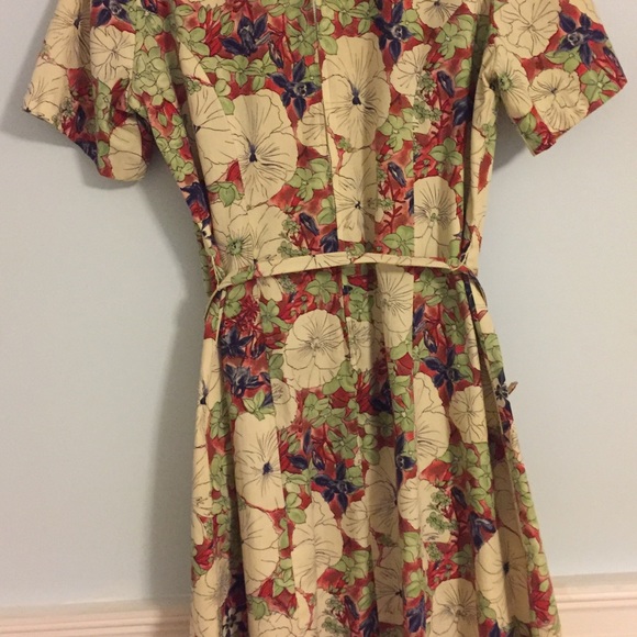 Authentic Vintage 50s/60s Cotton Oriental Dress - Picture 3 of 4